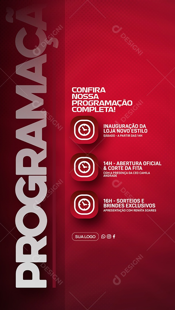 Story Programação de Inauguração Social Media PSD Editável