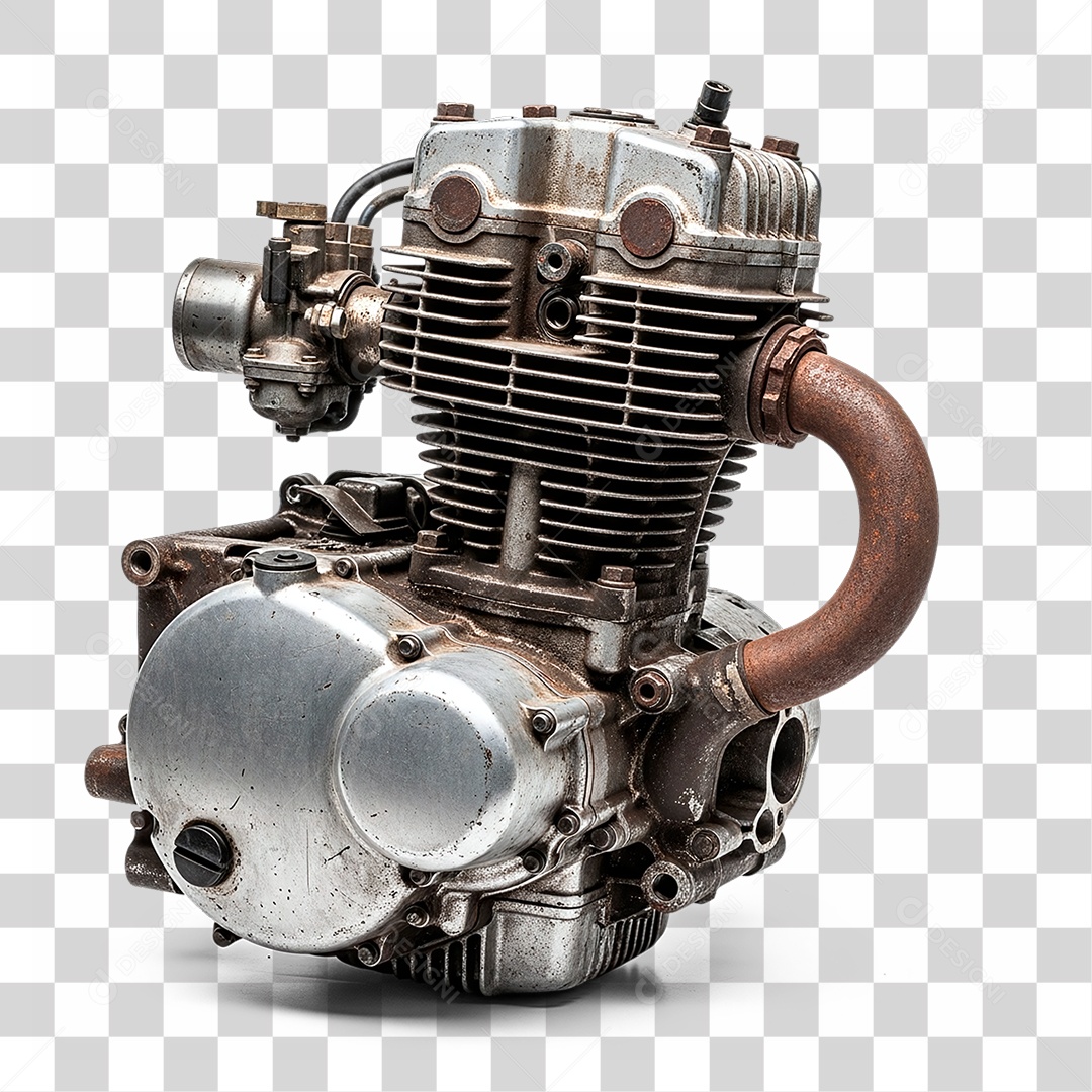 Motor Velho de Moto PNG Transparente
