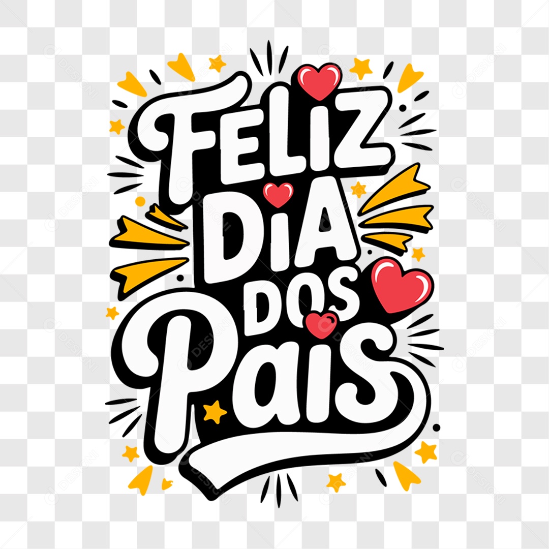 Lettering Dia dos Pais 2025 EPS + PNG