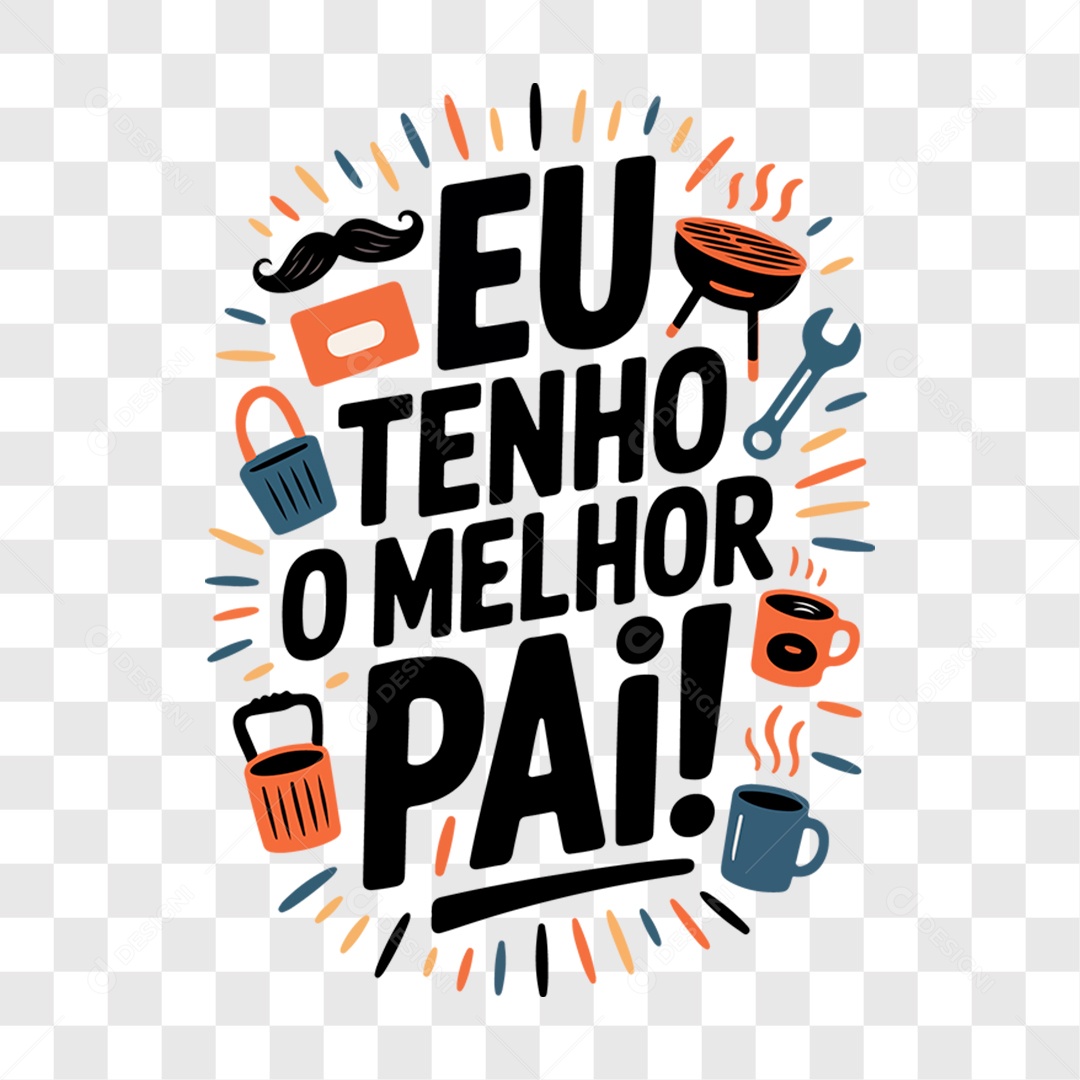 Lettering Dia dos Pais 2025 EPS + PNG