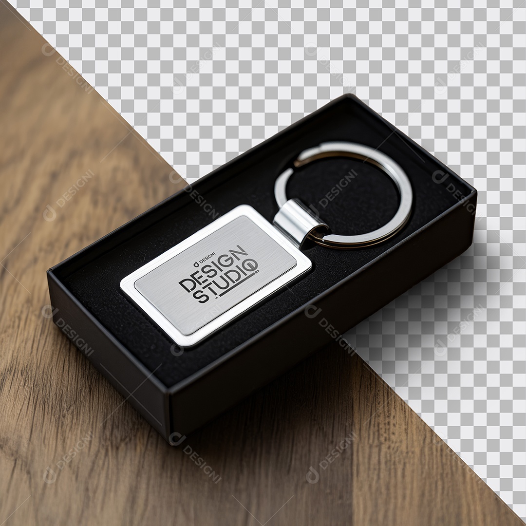 Mockup Chaveiro Brinde Metal PSD Editável