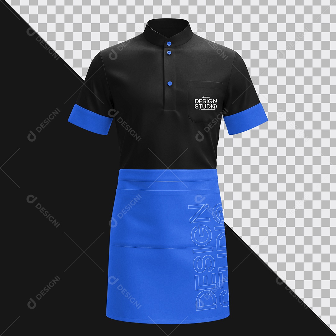 Mockup Uniforme Garçonete PSD Editável