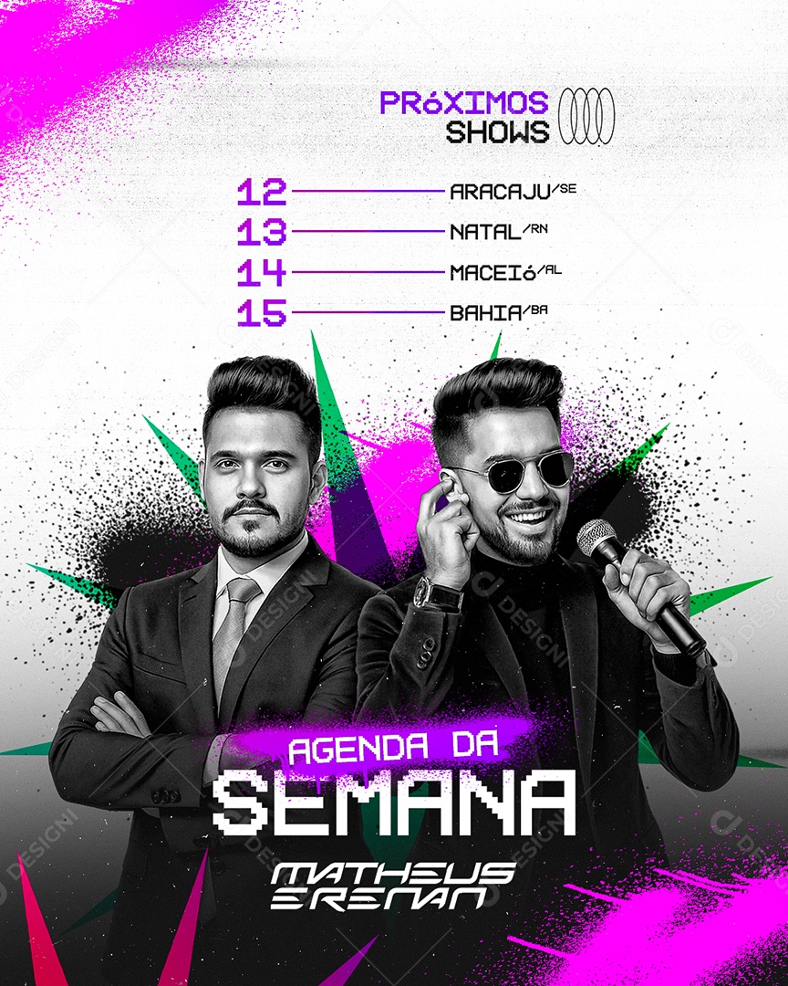 Flyer Agenda Da Semana Próximos Shows Social Media PSD Editável