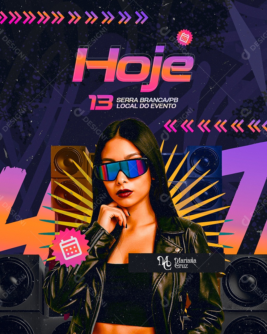 Flyer Hoje Próximos Shows Social Media PSD Editável