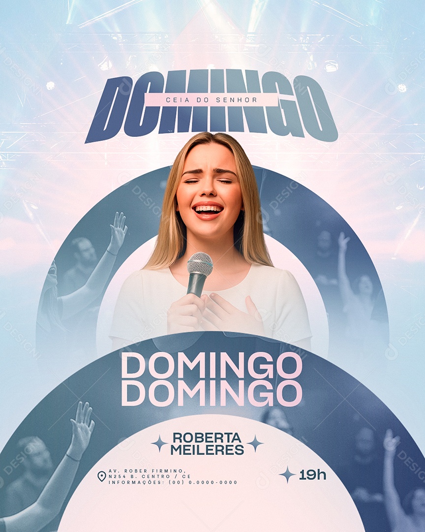 Flyer Gospel Ceia Do Senhor Domingo Social Media PSD Editável