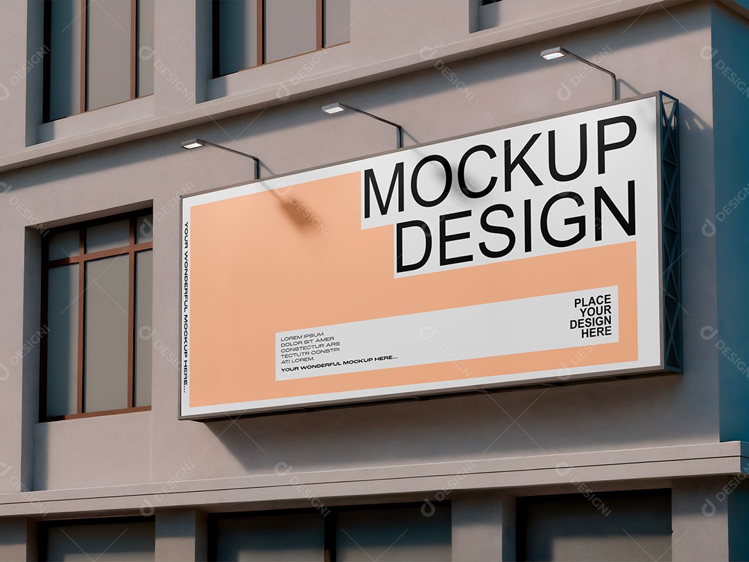 Outdoor no Prédio Mockup PSD Editável