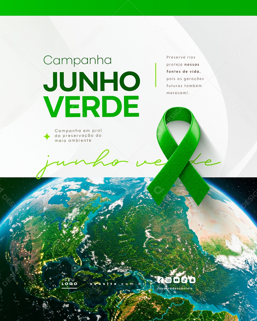 Campanha Junho Verde Social Media PSD Editável