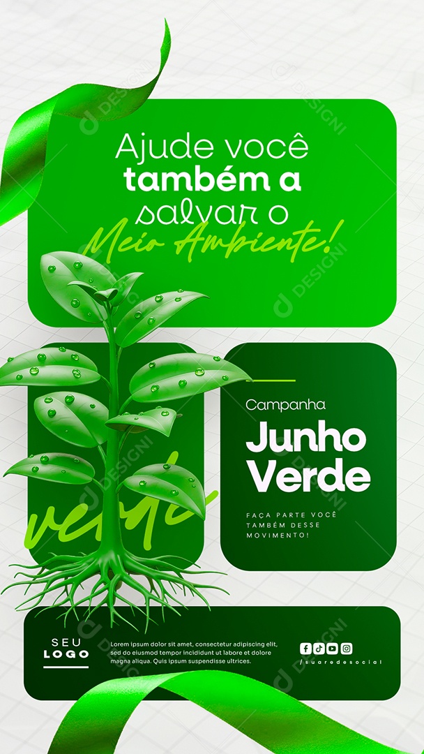 Story Campanha Junho Verde Social Media PSD Editável