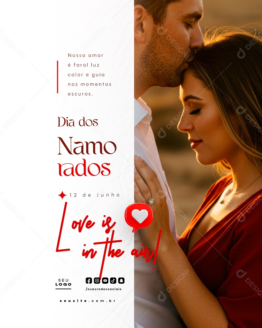 Feliz Dia Dos Namorados Social Media PSD Editável