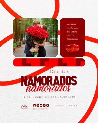 Dia dos Namorados 12 de Junho Social Media PSD Editável