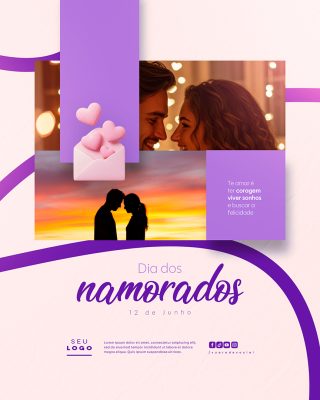 Dia dos Namorados 12 de Junho Social Media PSD Editável