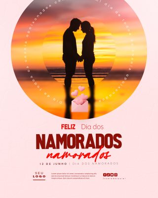 Feliz Dia dos Namorados 12 de Junho Social Media PSD Editável