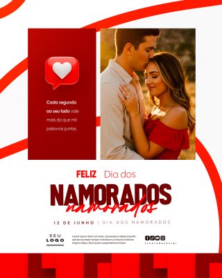 Dia dos Namorados 12 de Junho Social Media PSD Editável