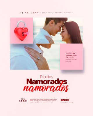 Dia dos Namorados 12 de Junho Social Media PSD Editável