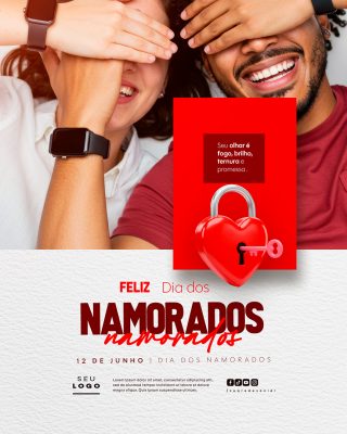 Feliz Dia Dos Namorados 12 de Junho Social Media PSD Editável