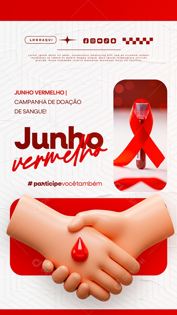 Story Junho Vermelho Social Media PSD Editável