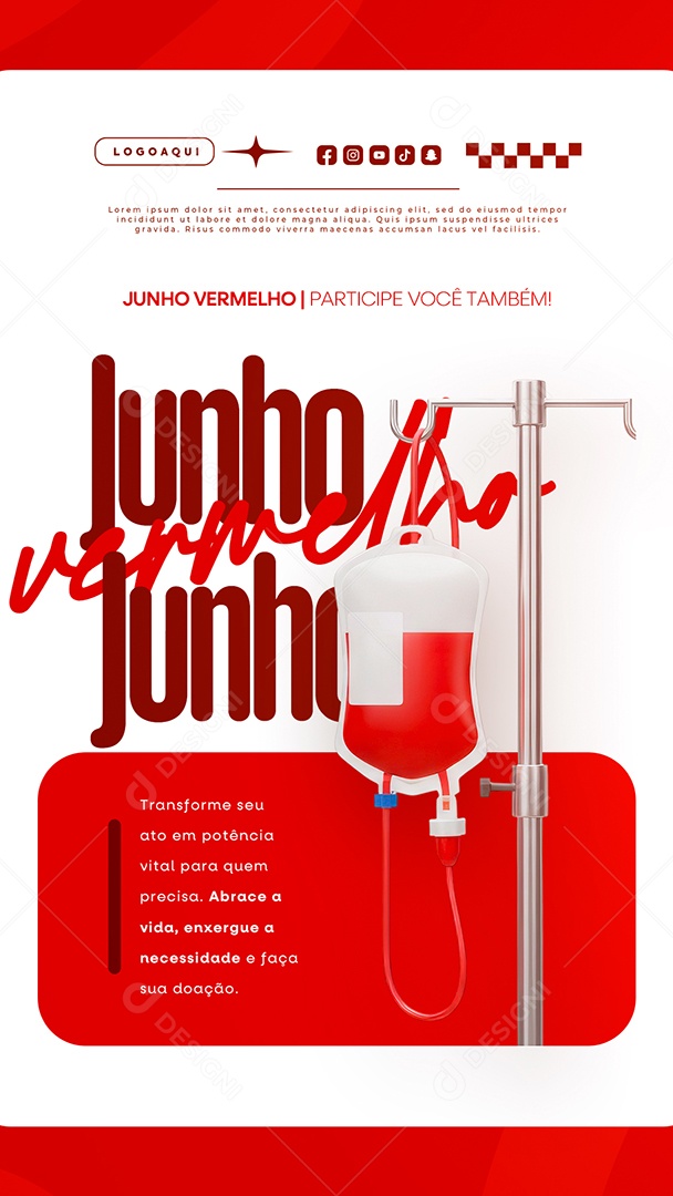 Story Junho Vermelho Social Media PSD Editável
