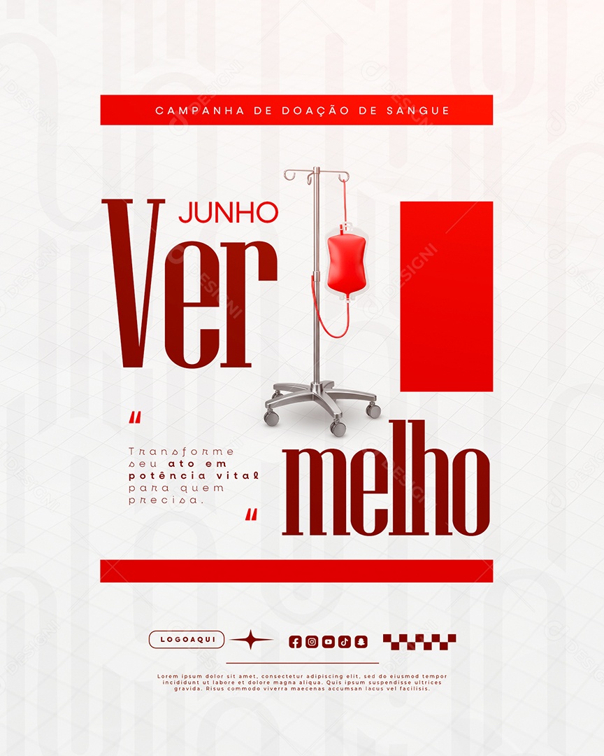 Junho Vermelho Social Media PSD Editável