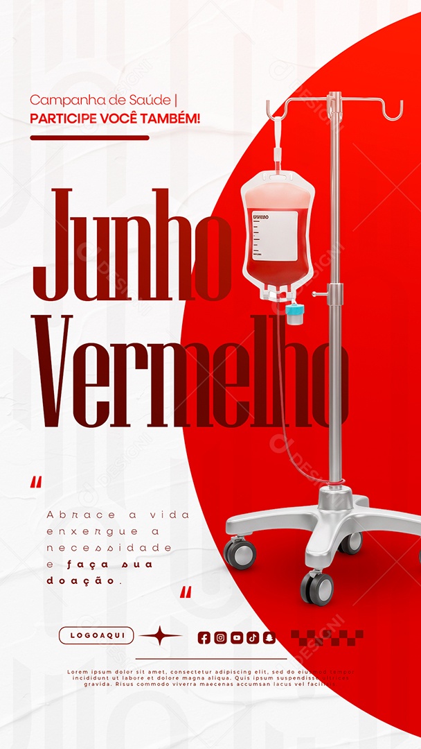 Story Junho Vermelho Social Media PSD Editável