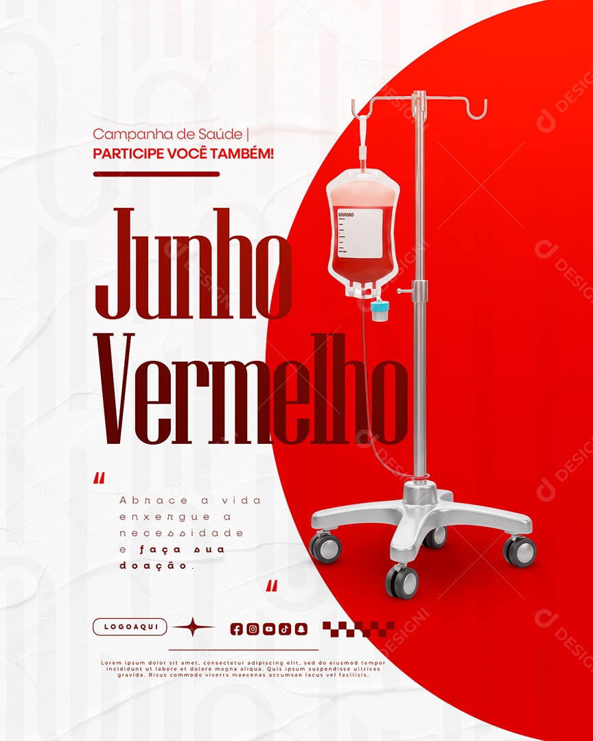 Junho Vermelho Social Media PSD Editável