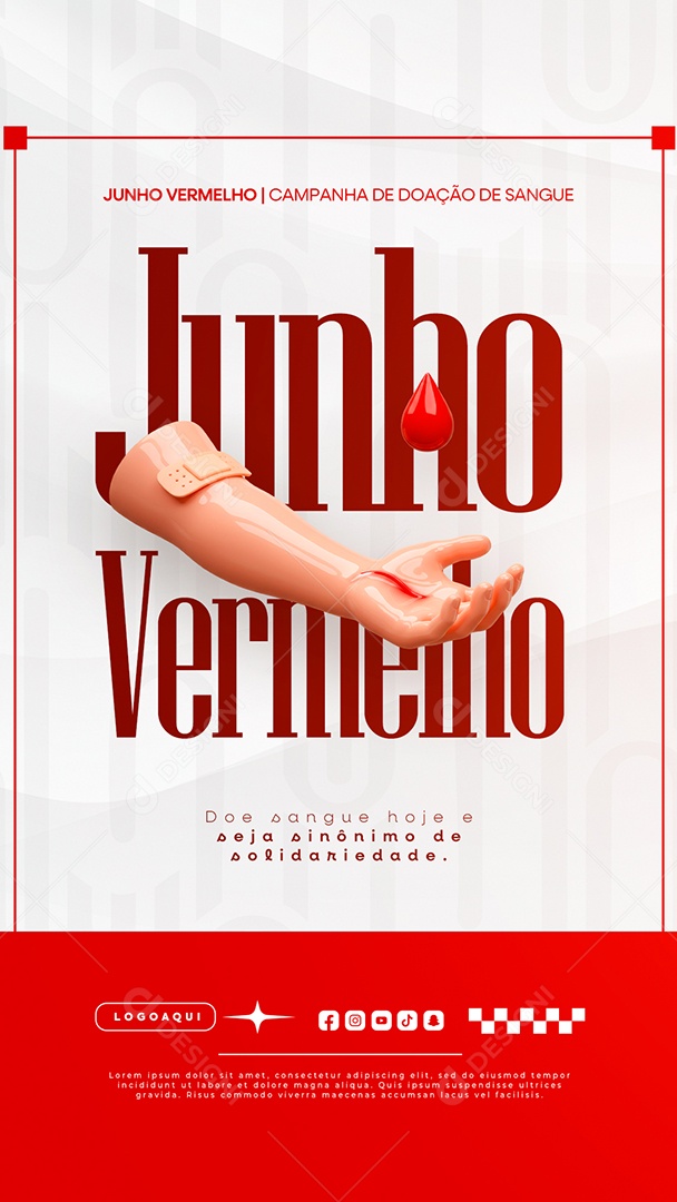 Story Campanha Junho Vermelho Social Media PSD Editável
