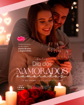Feliz Dia Dos Namorados Social Media PSD Editável