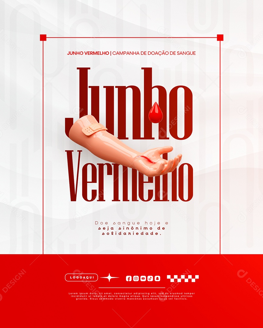 Campanha Junho Vermelho Social Media PSD Editável