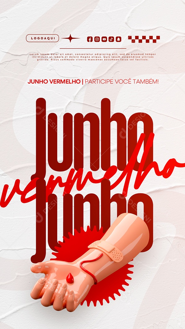 Story Campanha Junho Vermelho Social Media PSD Editável