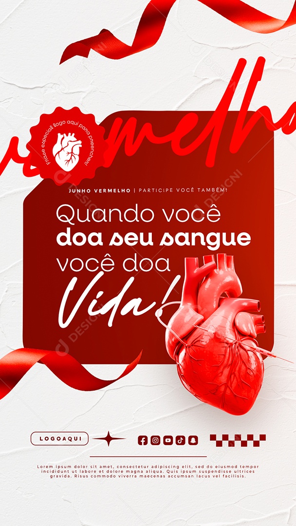 Sory Campanha Junho Vermelho Social Media PSD Editável