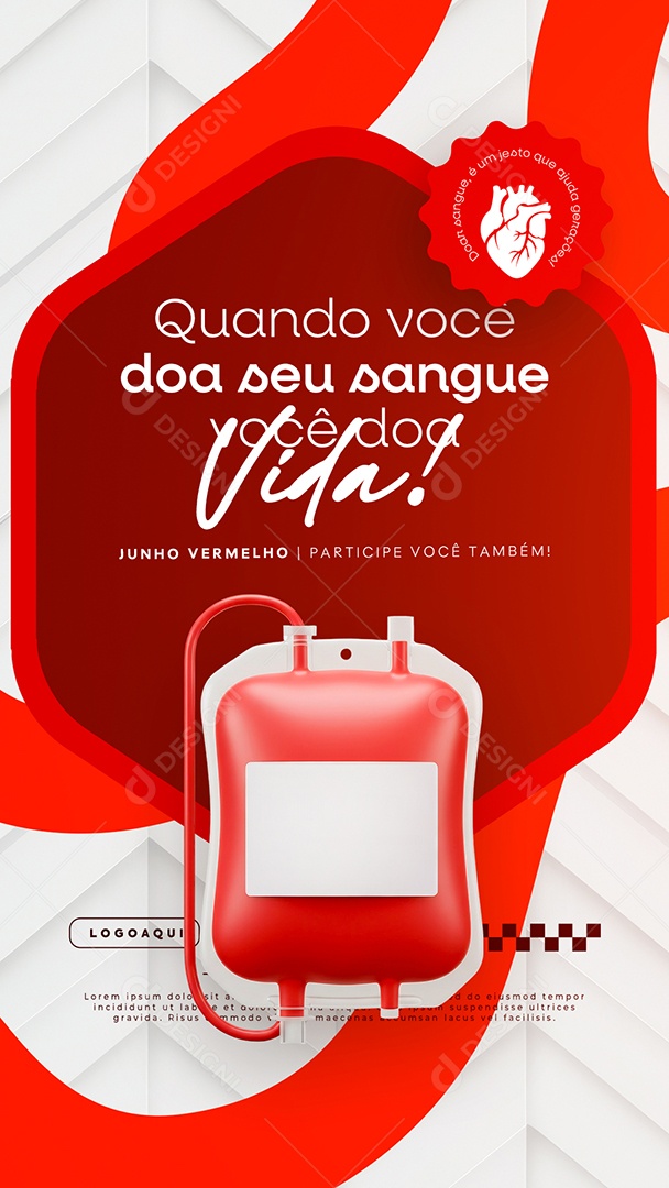 Story Campanha Junho Vermelho Social Media PSD Editável