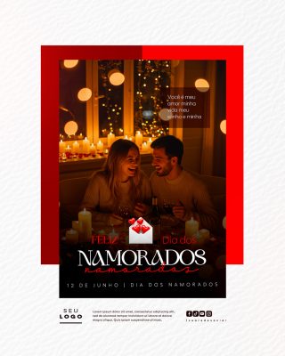 Feliz Dia Dos Namorados Social Media PSD Editável