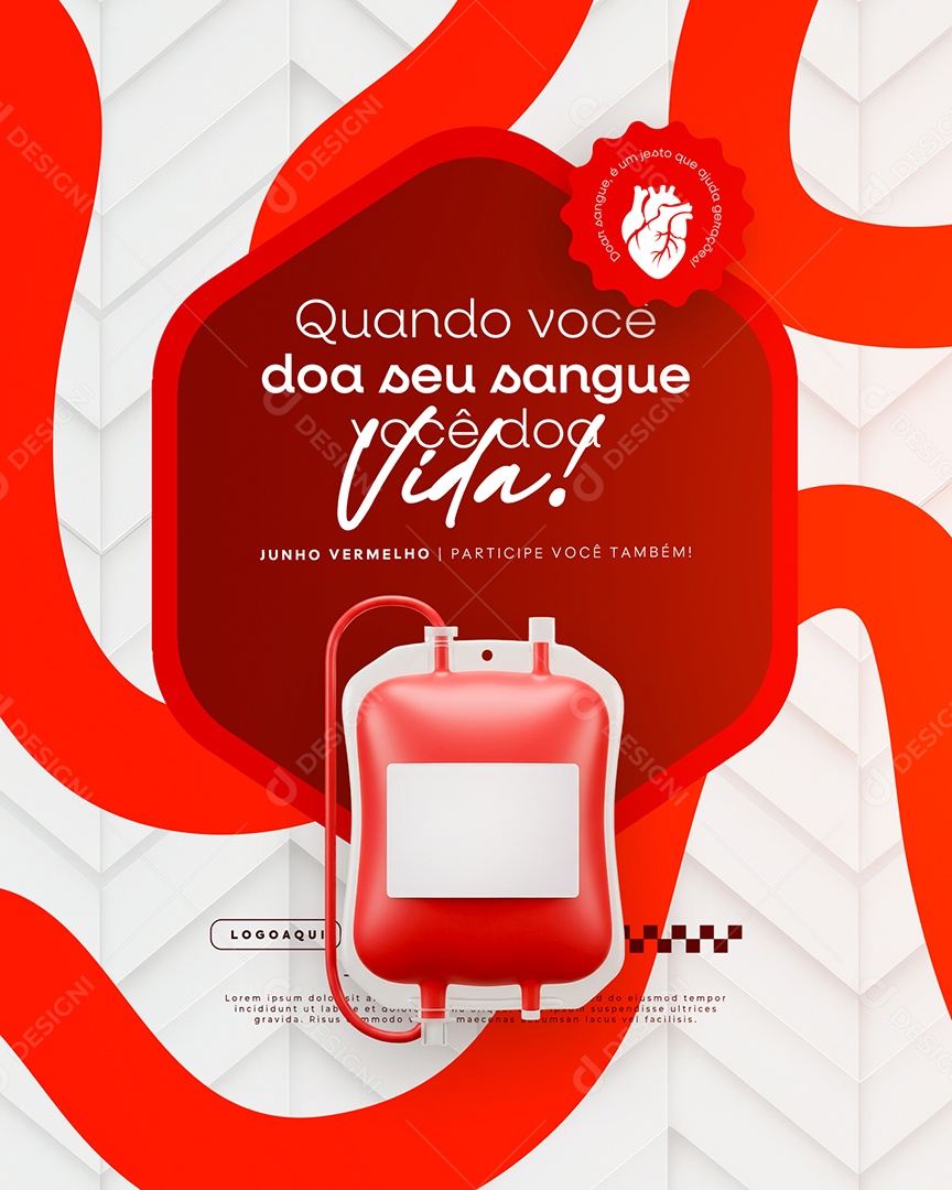 Campanha Junho Vermelho Social Media PSD Editável