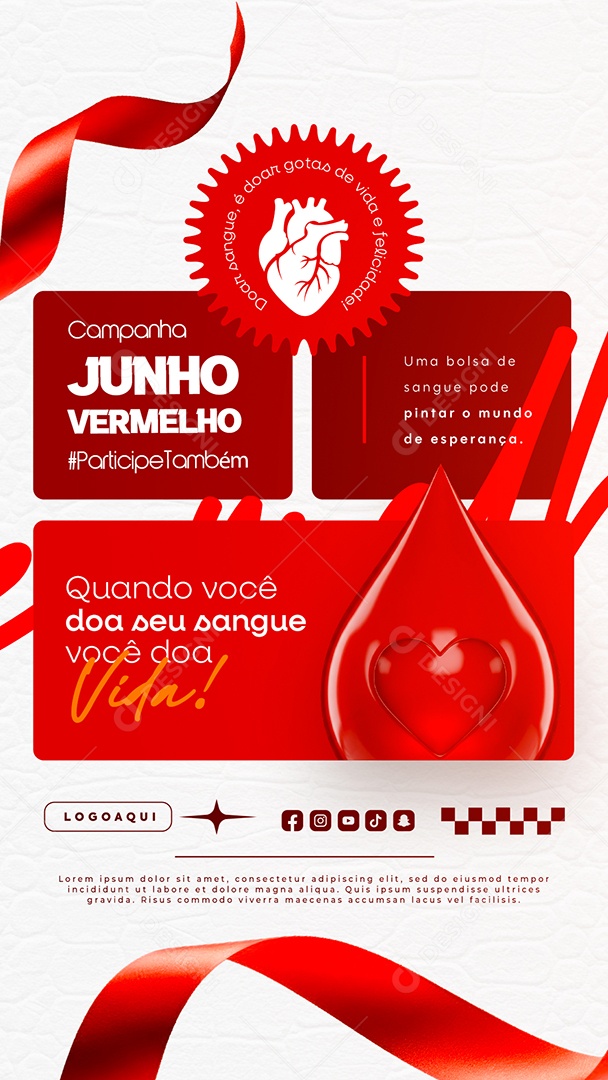 Story Campanha Junho Vermelho Social Media PSD Editável