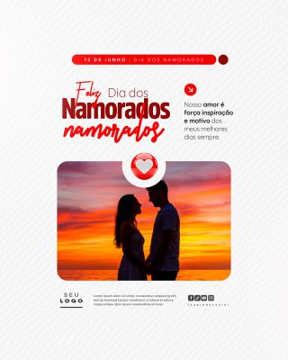 Feliz Dia Dos Namorados Social Media PSD Editável