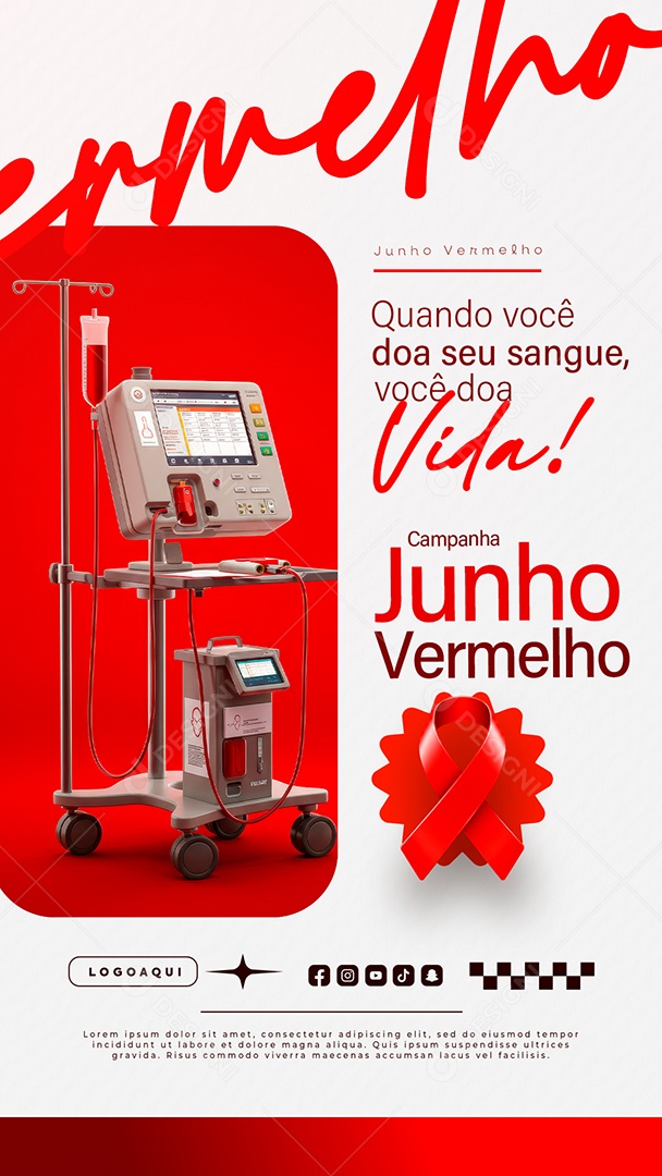 Story Campanha Junho Vermelho Social Media PSD Editável