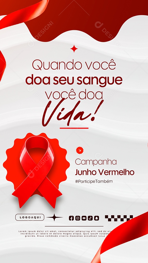 Story Campanha Junho Vermelho Social Media PSD Editável