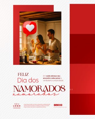 Feliz Dia Dos Namorados Social Media PSD Editável