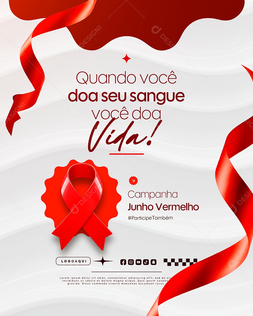 Campanha Junho Vermelho Social Media PSD Editável