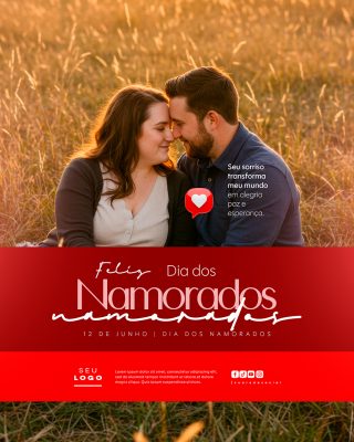Feliz Dia Dos Namorados Social Media PSD Editável