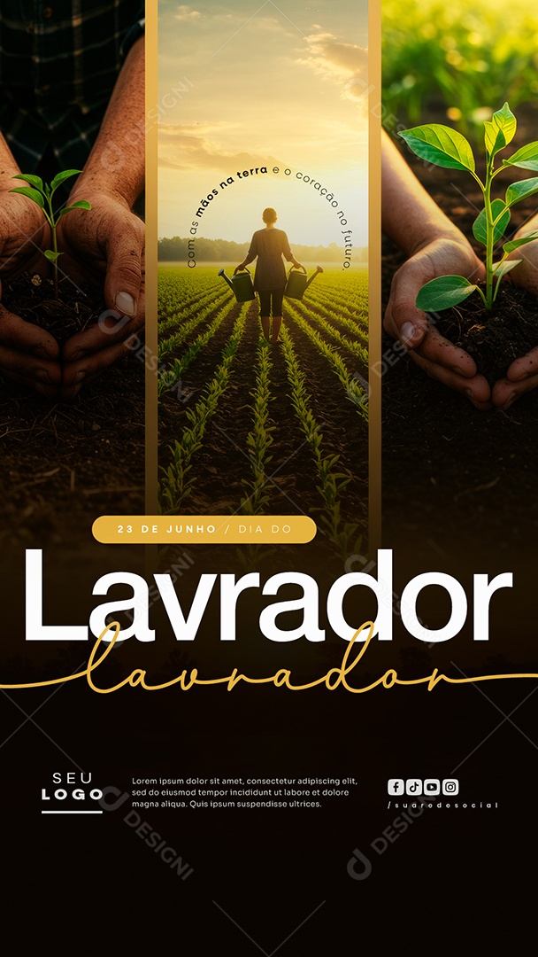 Story Dia Do Lavrador 23 De Junho Parabéns Social Media PSD Editável