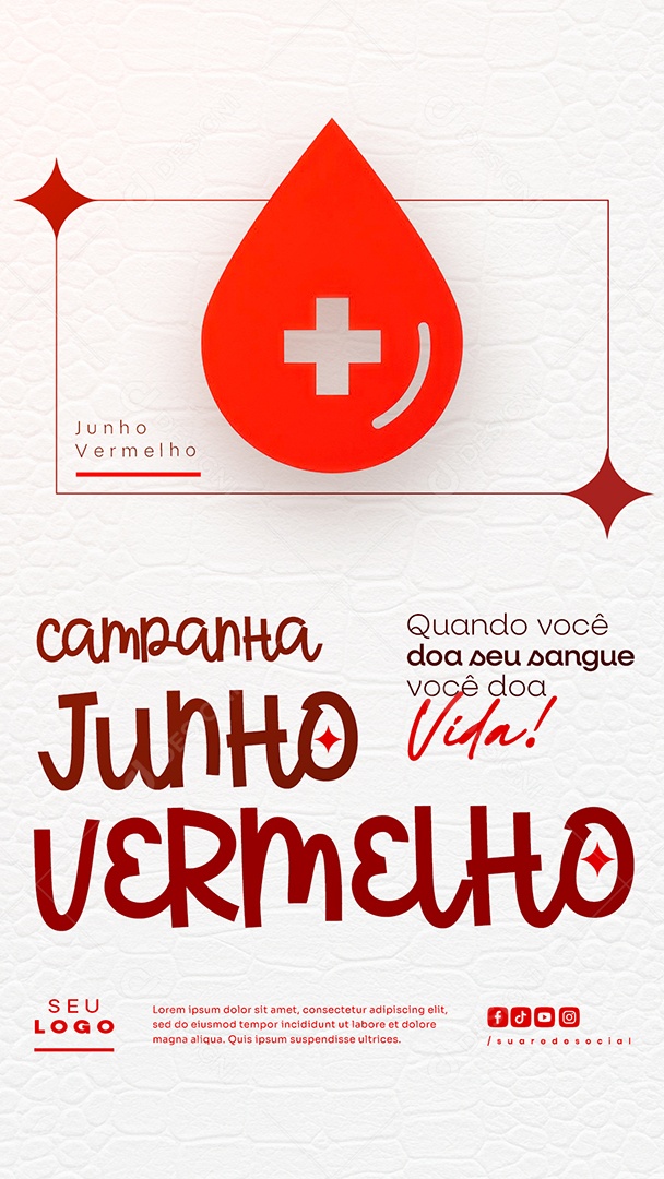 Story Junho Vermelho Social Media PSD Editável