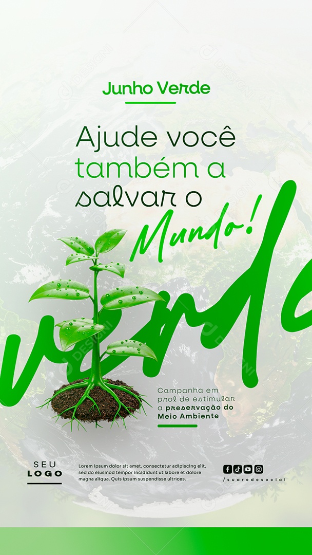 Story Campanha Junho Verde Social Media PSD Editável