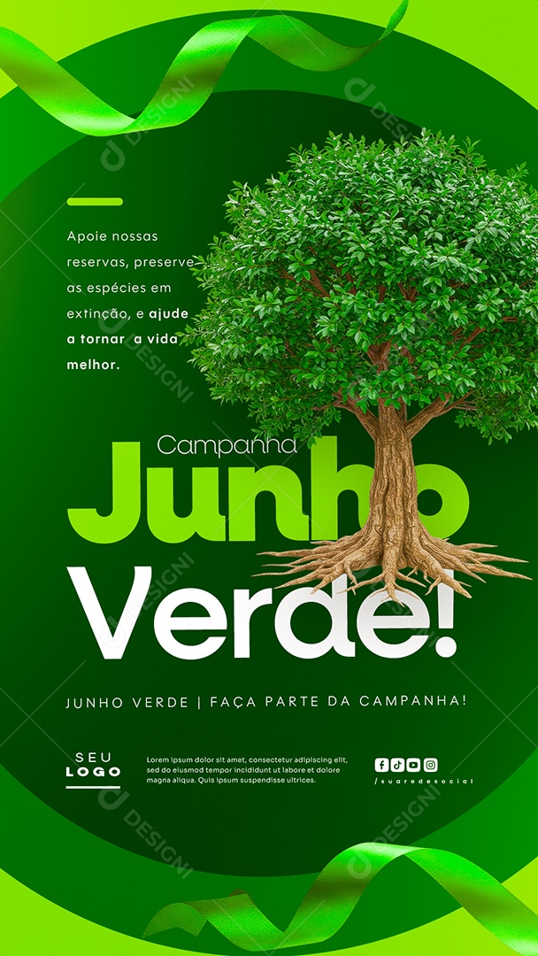 Story Campanha Junho Verde Social Media PSD Editável