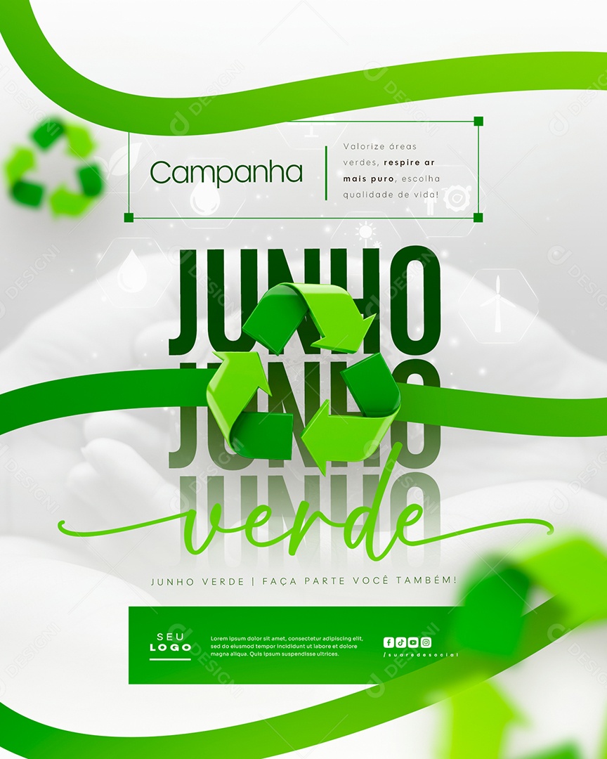 Campanha Junho Verde Social Media PSD Editável