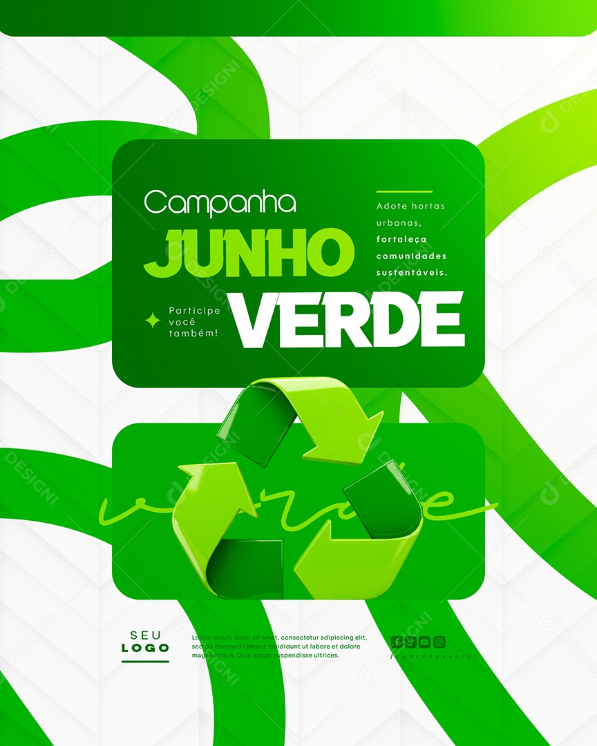 Campanha Junho Verde Social Media PSD Editável