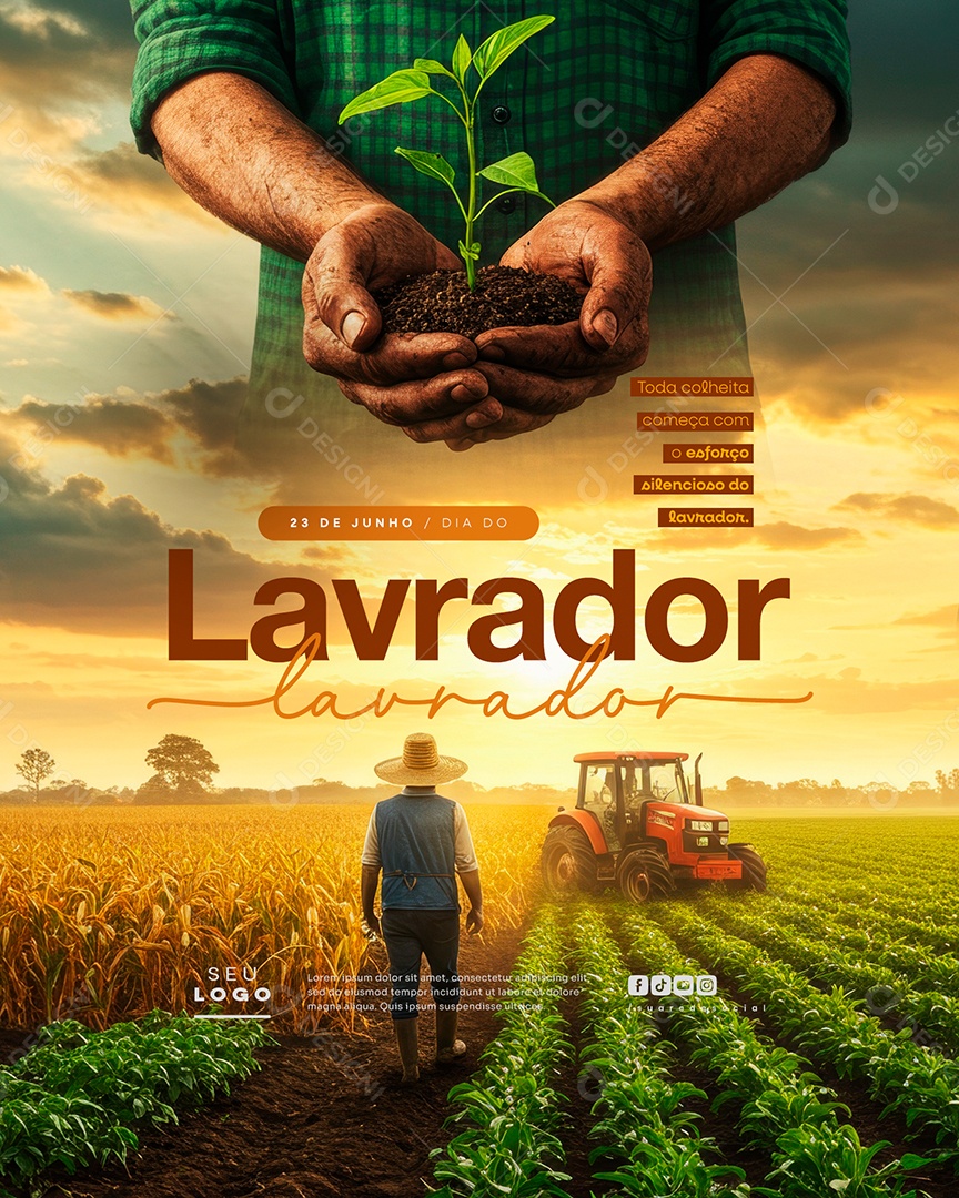 Dia Do Lavrador 23 De Junho Social Media PSD Editável