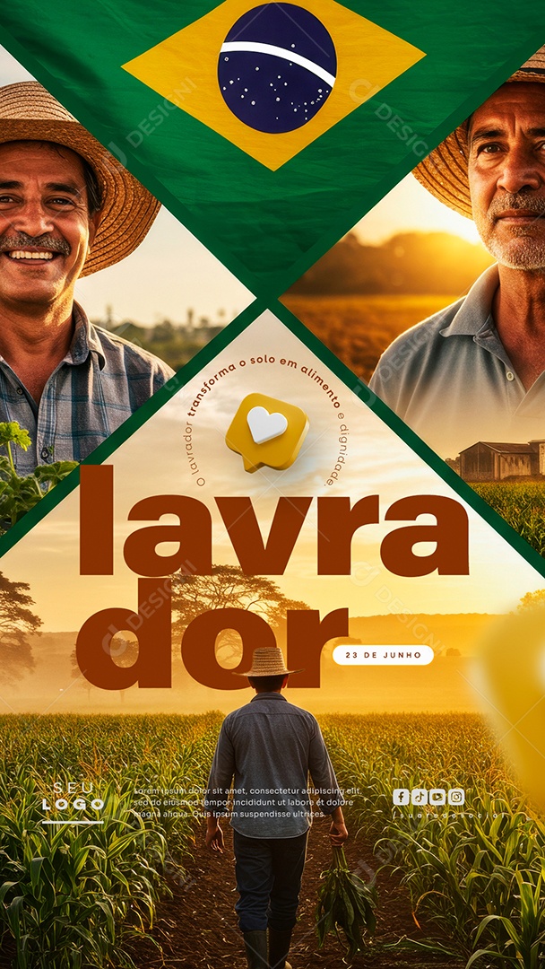 Story Dia Do Lavrador 23 De Junho Social Media PSD Editável