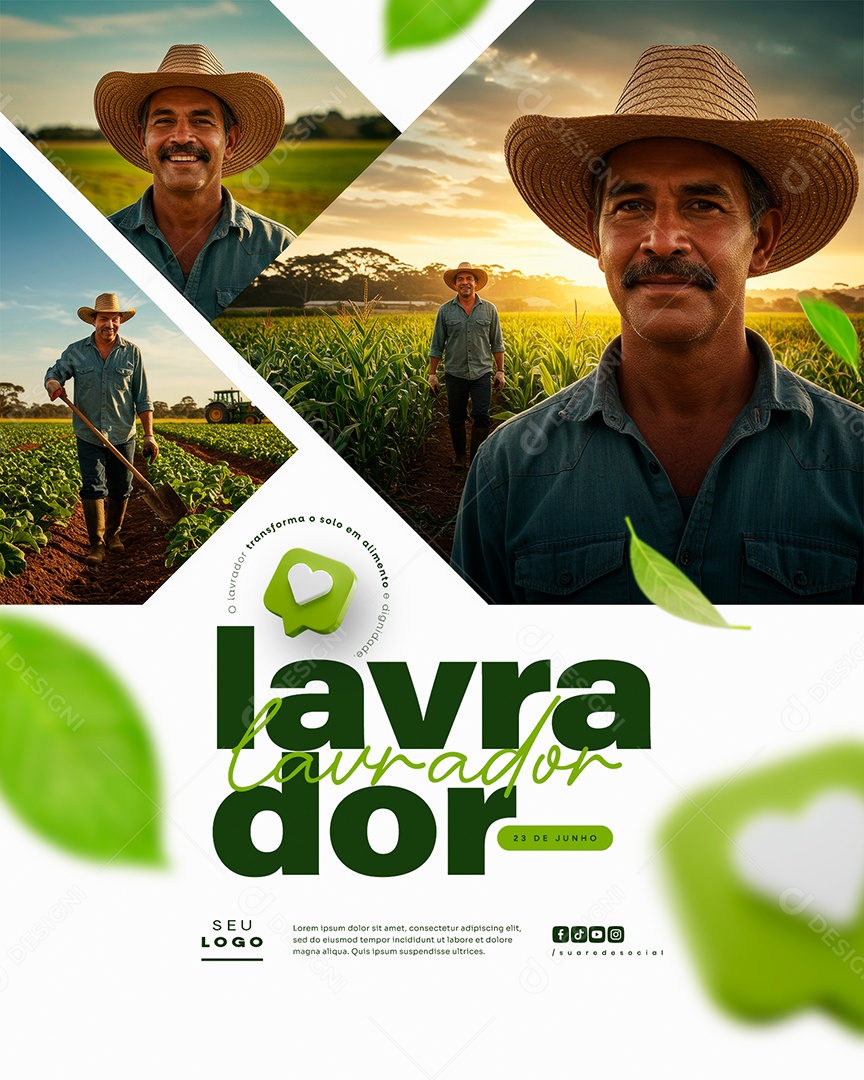 Dia Do Lavrador 23 De Junho Social Media PSD Editável