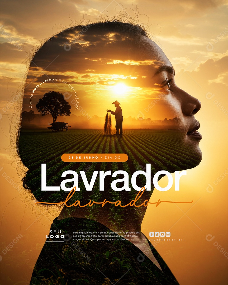 Dia Do Lavrador 23 De Junho Social Media PSD Editável