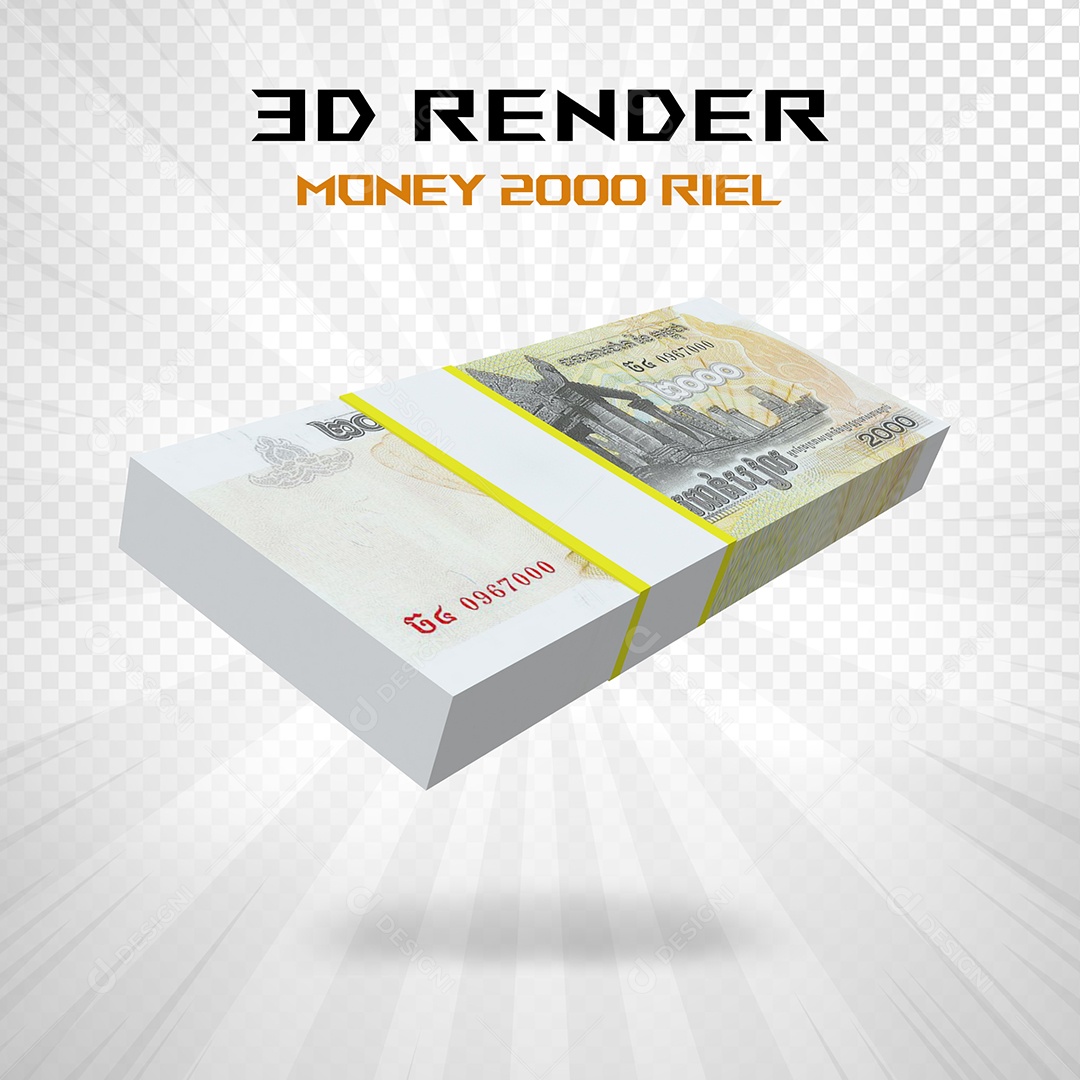 Elemento 3D Nota de 100 Dólar para Composição PSD